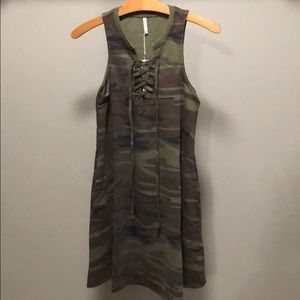 NWT Camo Print Lace-Up Dress